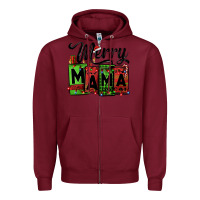 Burgundy merry mama Christmas Zipper Hoodie - Jasminsmagicworld