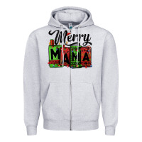 Heather Grey merry mama Christmas Zipper Hoodie - Jasminsmagicworld