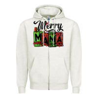 Oatmeal Heather merry mama Christmas Zipper Hoodie - Jasminsmagicworld