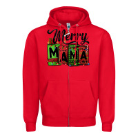 Red merry mama Christmas Zipper Hoodie - Jasminsmagicworld