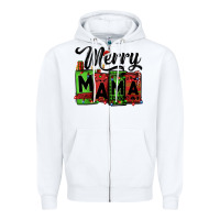 White merry mama Christmas Zipper Hoodie - Jasminsmagicworld