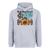 Heather Grey kinda busy being a dog mom Heavyweight Hoodie - MaliasSmallBusiness
