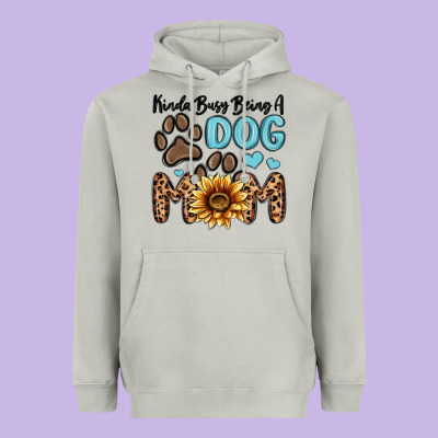 Kinda Busy Being A Dog Mom Heavyweight Hoodie Designed By Maliassmallbusiness
