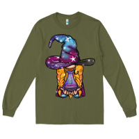 Army Green witch gnome with poison Long Sleeve Tee - BundleAndBundleShop