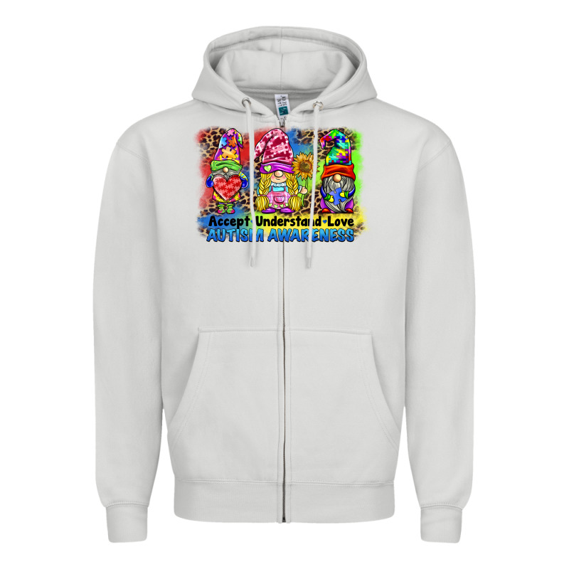 Accept Understand Love Autism Awareness Western Background Zipper Hoodie by BarkalooDesign | Teevron