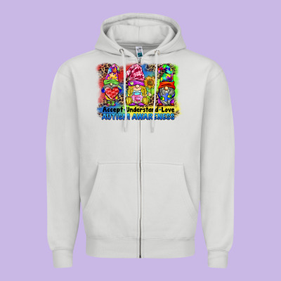 Accept Understand Love Autism Awareness Western Background Zipper Hoodie Designed By Barkaloodesign