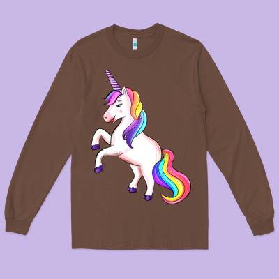 Unicorn Long Sleeve Tee Designed By Artiststas