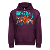 Mauve Wine Basketball Mom Urban Hoodie - NancyCooperArtShop