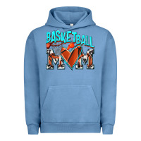 Pigment Pebble Blue Basketball Mom Urban Hoodie - NancyCooperArtShop