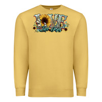 Antique Gold love like jesus sunflowers Premium Sweatshirt - NancyCooperArtShop