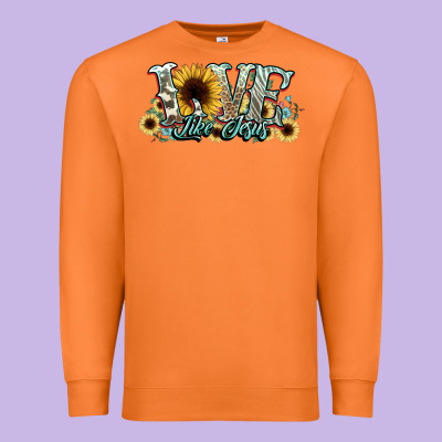 Love Like Jesus Sunflowers Premium Sweatshirt Designed By Nancycooperartshop