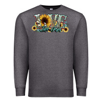 Charcoal Heather love like jesus sunflowers Premium Sweatshirt - NancyCooperArtShop