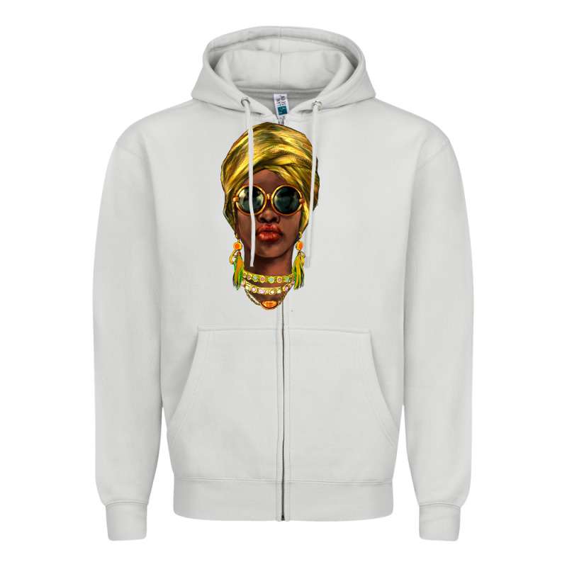 African Woman Zipper Hoodie by NancyCooperArtShop | Teevron