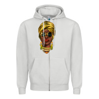 Dove Grey african woman Zipper Hoodie - NancyCooperArtShop