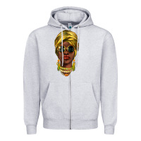 Heather Grey african woman Zipper Hoodie - NancyCooperArtShop