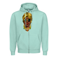 Seafoam african woman Zipper Hoodie - NancyCooperArtShop
