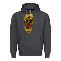 Smoke african woman Zipper Hoodie - NancyCooperArtShop