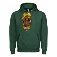 Sports Green african woman Zipper Hoodie - NancyCooperArtShop