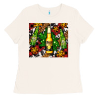 Bone beer bottles with golden snow Ladies Tee - AdoDesignShop