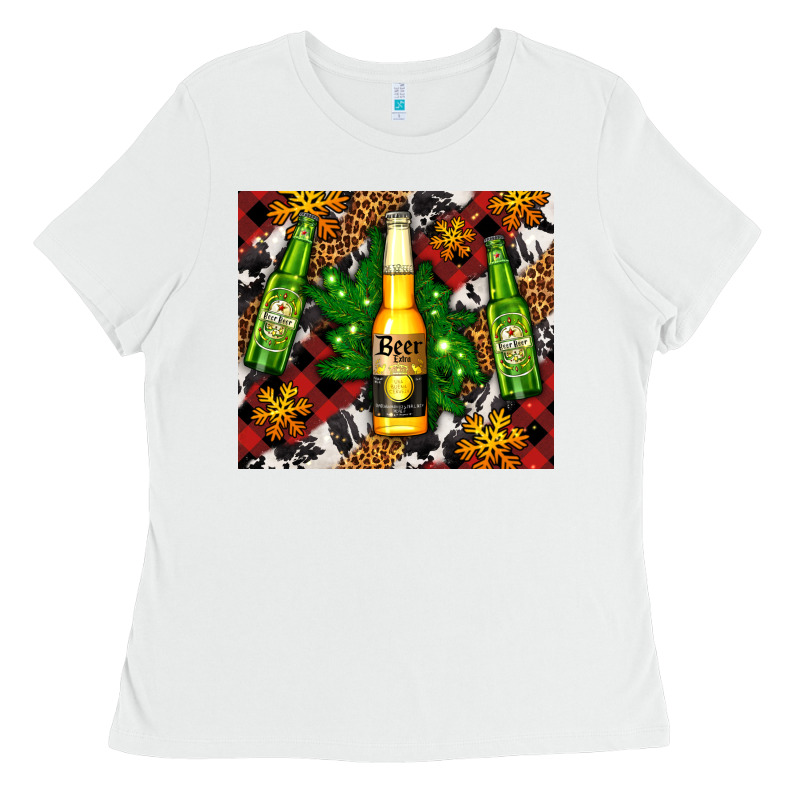 Beer Bottles With Golden Snow Ladies Tee by AdoDesignShop | Teevron