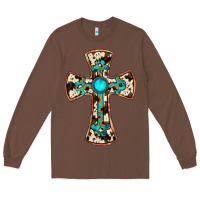 Chestnut cowhide gemstone  cross Long Sleeve Tee - JahusDesignShop