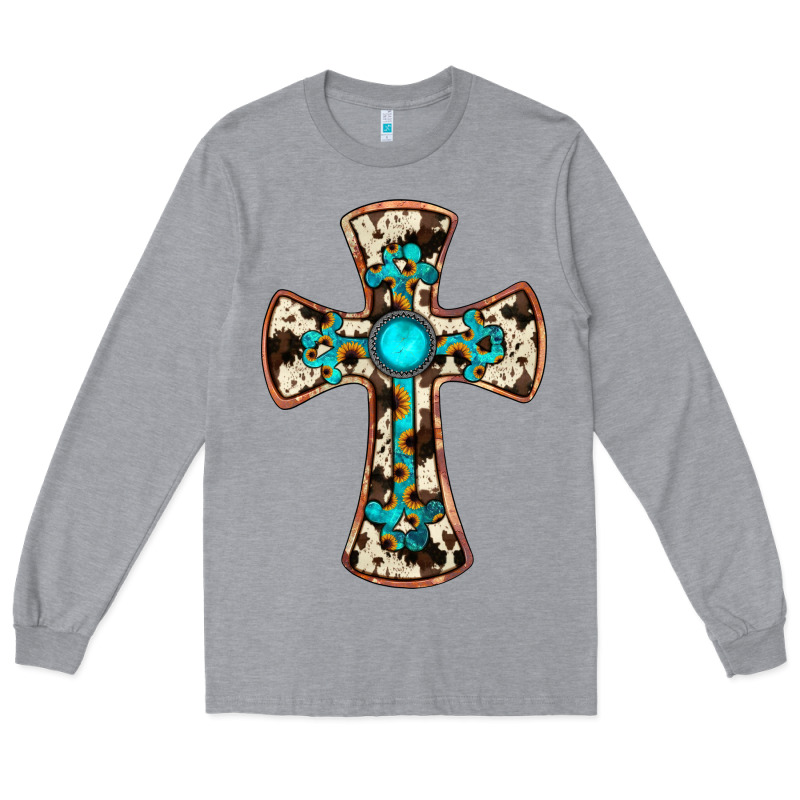 Cowhide Gemstone  Cross Long Sleeve Tee by JahusDesignShop | Teevron