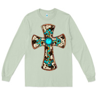 Matcha cowhide gemstone  cross Long Sleeve Tee - JahusDesignShop