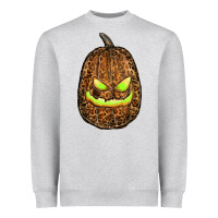 Heather Grey watercolor leopard pumpkin Heavyweight Sweatshirt - RanaPortraitStore