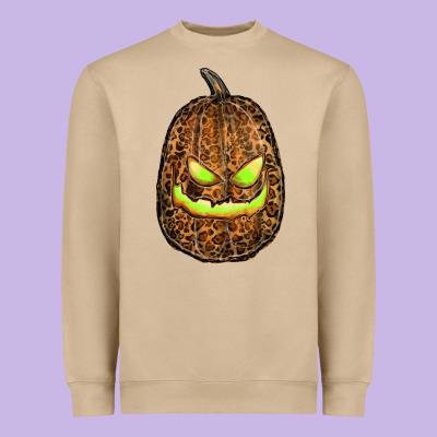 Watercolor Leopard Pumpkin Heavyweight Sweatshirt Designed By Ranaportraitstore