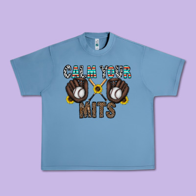 Calm Your Mits Baseball Urban Heavy Tee Designed By Cowhidedigitalart
