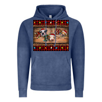 Vintage Denim hohoho christmas cows Vintage Hoodie - RanaPortraitStore