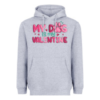 Heather Grey my dog is my valentine Heavyweight Hoodie - MaliasSmallBusiness