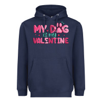 Navy my dog is my valentine Heavyweight Hoodie - MaliasSmallBusiness