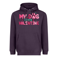 Plum my dog is my valentine Heavyweight Hoodie - MaliasSmallBusiness