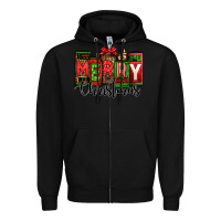 Black merry christmas license plate letters Zipper Hoodie - Jasminsmagicworld
