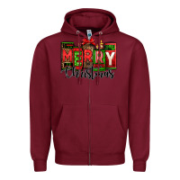 Burgundy merry christmas license plate letters Zipper Hoodie - Jasminsmagicworld