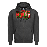 Charcoal Heather merry christmas license plate letters Zipper Hoodie - Jasminsmagicworld
