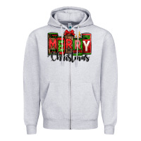 Heather Grey merry christmas license plate letters Zipper Hoodie - Jasminsmagicworld