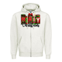 Oatmeal Heather merry christmas license plate letters Zipper Hoodie - Jasminsmagicworld