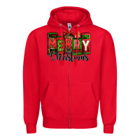 Red merry christmas license plate letters Zipper Hoodie - Jasminsmagicworld
