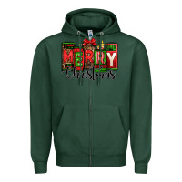 Sports Green merry christmas license plate letters Zipper Hoodie - Jasminsmagicworld