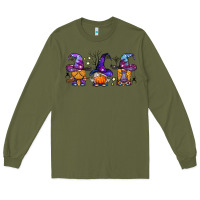 Army Green witch gnomes Halloween Long Sleeve Tee - BundleAndBundleShop