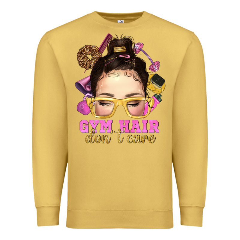 Messy Bun Gym Hair Dont Care Premium Sweatshirt by NancyCooperArtShop | Teevron