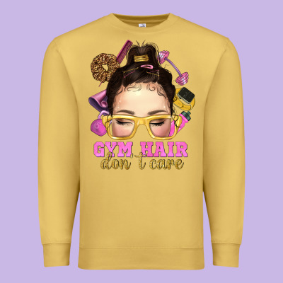 Messy Bun Gym Hair Dont Care Premium Sweatshirt Designed By Nancycooperartshop