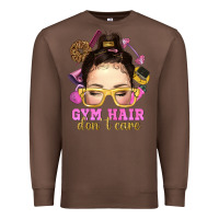 Chestnut messy bun gym hair dont care Premium Sweatshirt - NancyCooperArtShop
