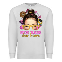 Dove Grey messy bun gym hair dont care Premium Sweatshirt - NancyCooperArtShop