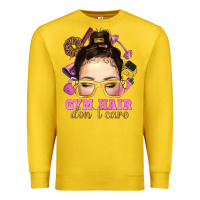Lemon messy bun gym hair dont care Premium Sweatshirt - NancyCooperArtShop