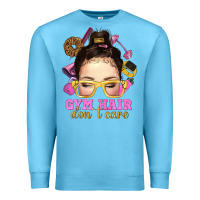 Ocean Blue messy bun gym hair dont care Premium Sweatshirt - NancyCooperArtShop