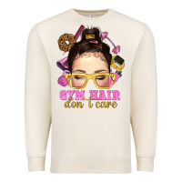 Sandshell messy bun gym hair dont care Premium Sweatshirt - NancyCooperArtShop