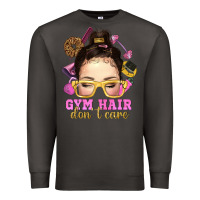 Smoke messy bun gym hair dont care Premium Sweatshirt - NancyCooperArtShop